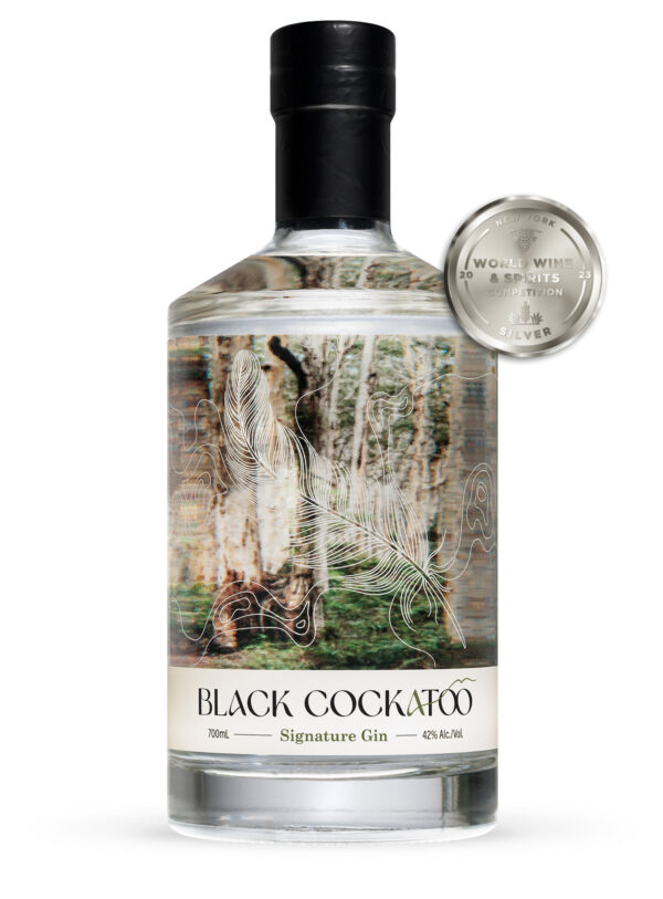 Black Cockatoo Distillery Signature Gin with silver award medal