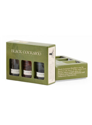 Black Cockatoo Distillery gift pack, showing a collection of three gin flavours